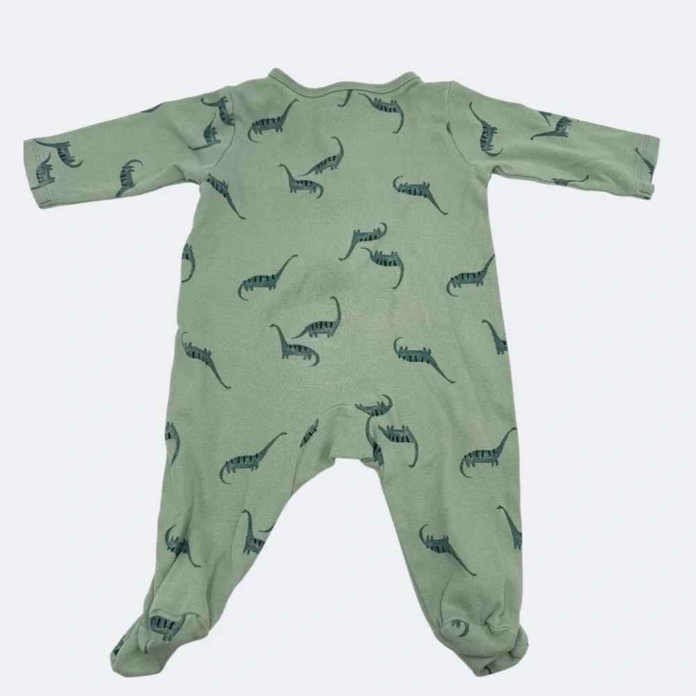 Carter's 2-Way Zip Cotton Sleep & Play Pajamas Green Dinosaur Print 3 Months